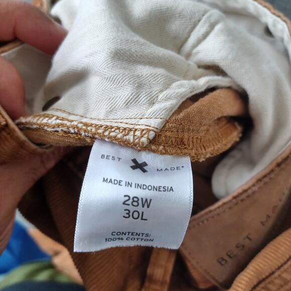 Best Made Co. Corduroy Pants Mens 28x30 Tan Brown Straight Leg Chino Preppy - Picture 9 of 10